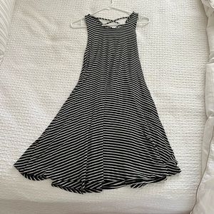 Black and white striped dress